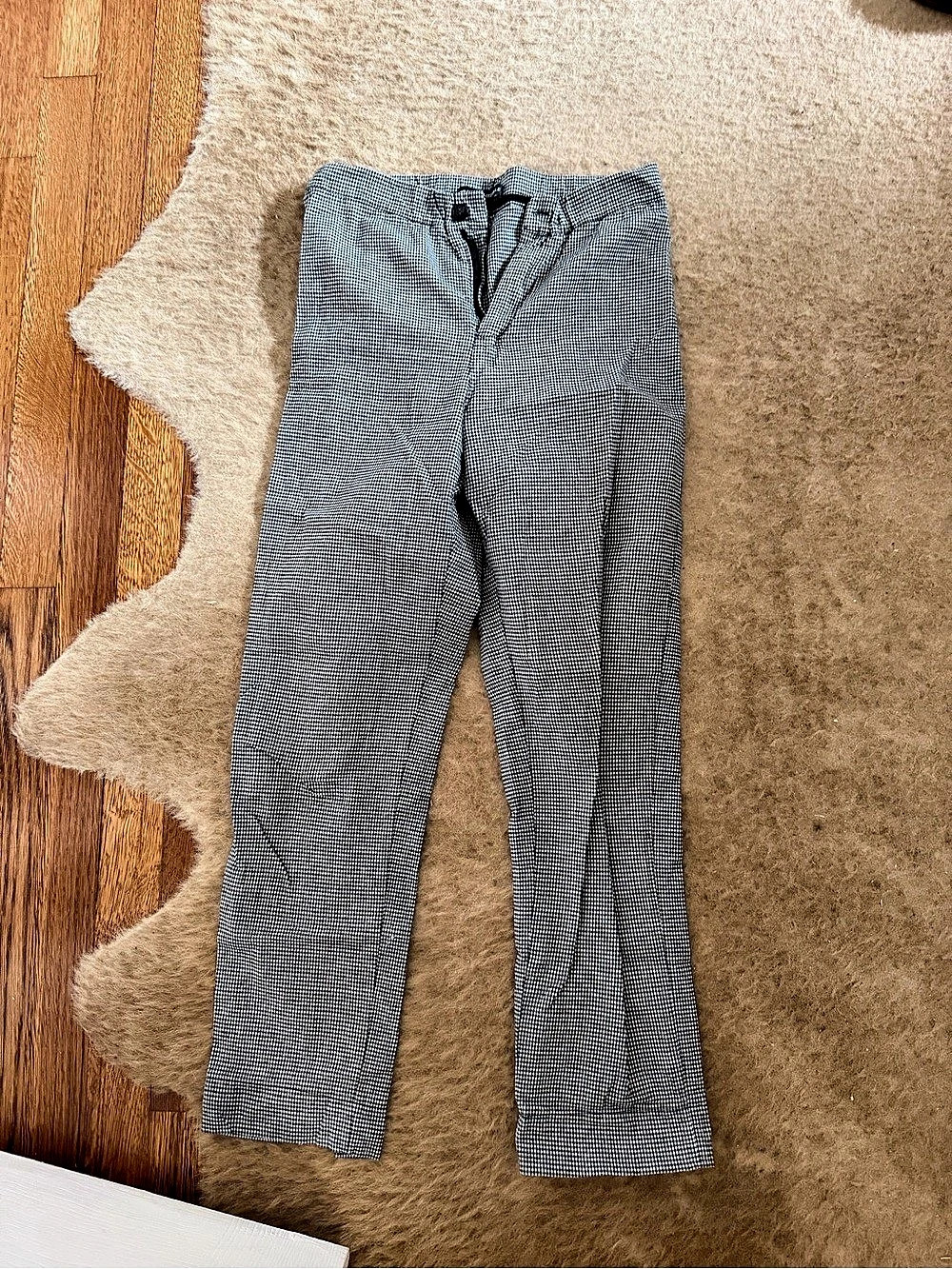 Brandy Melville Tilden Pants Gingham Straight-Leg Black & White